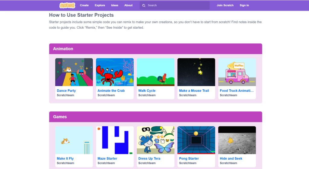 activities to do in Scratch