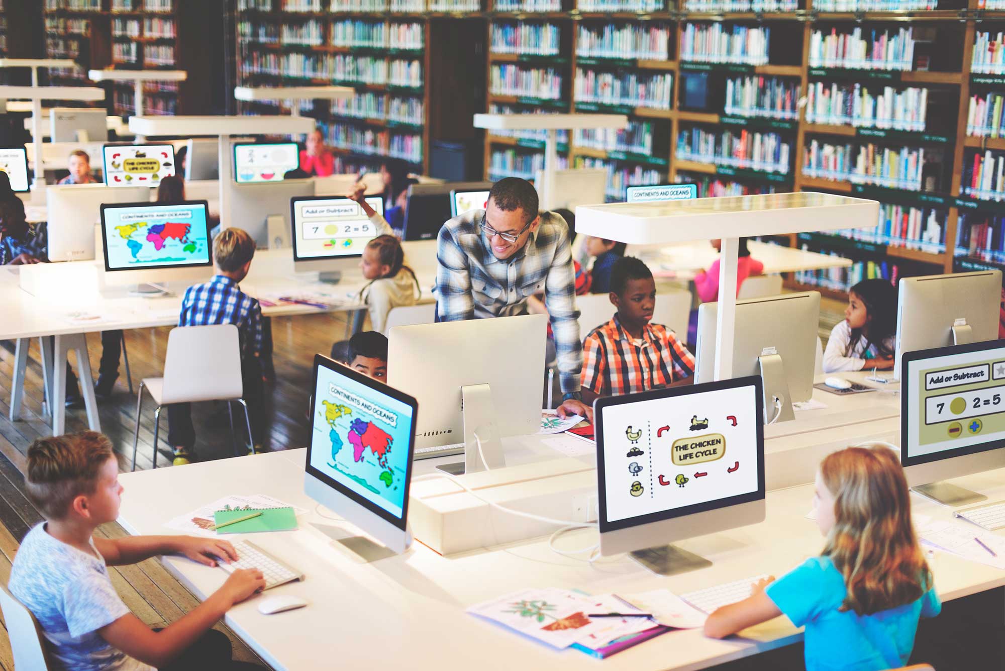 Students learning from educational technology