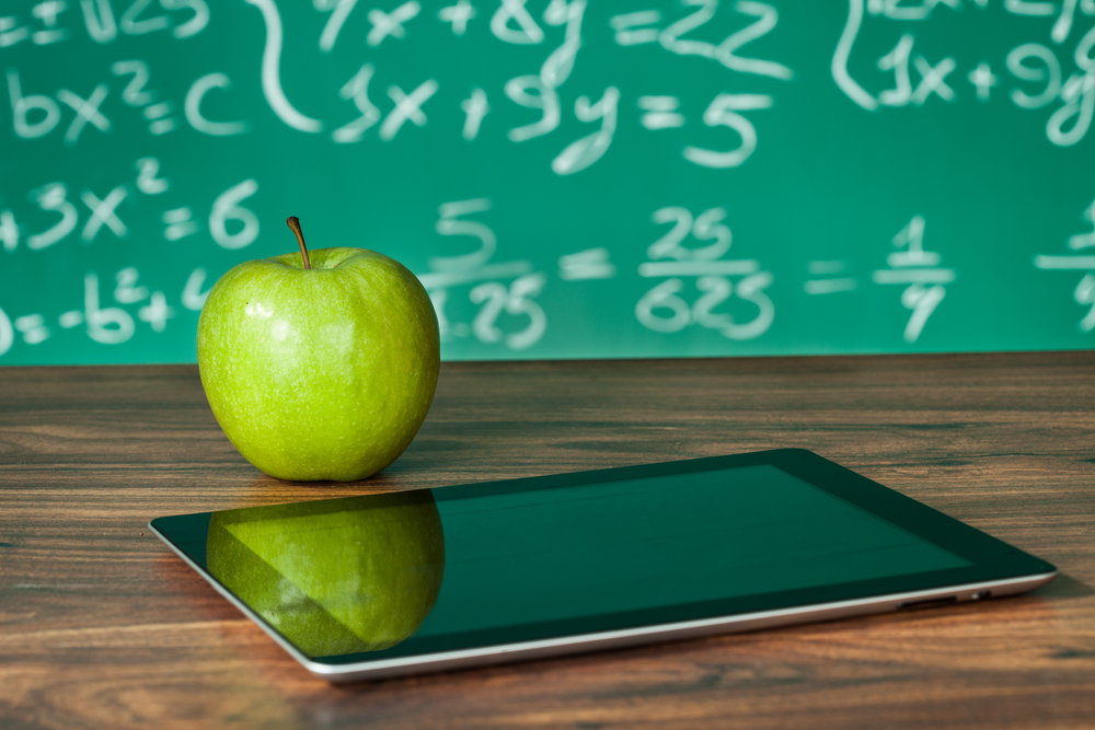 apple with tablet