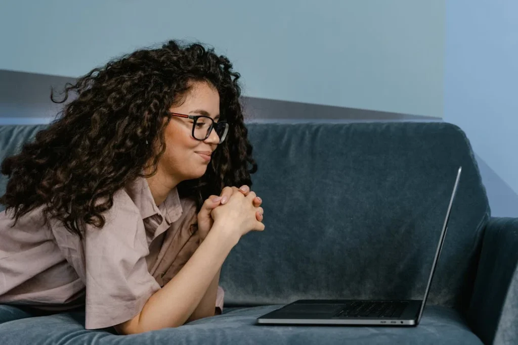 woman infront of her laptop
